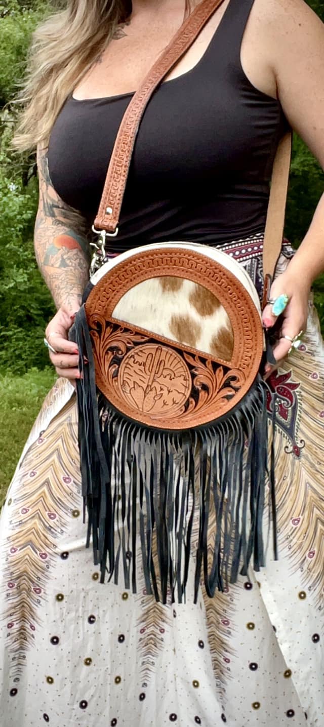 Cowhide Canteen Purse