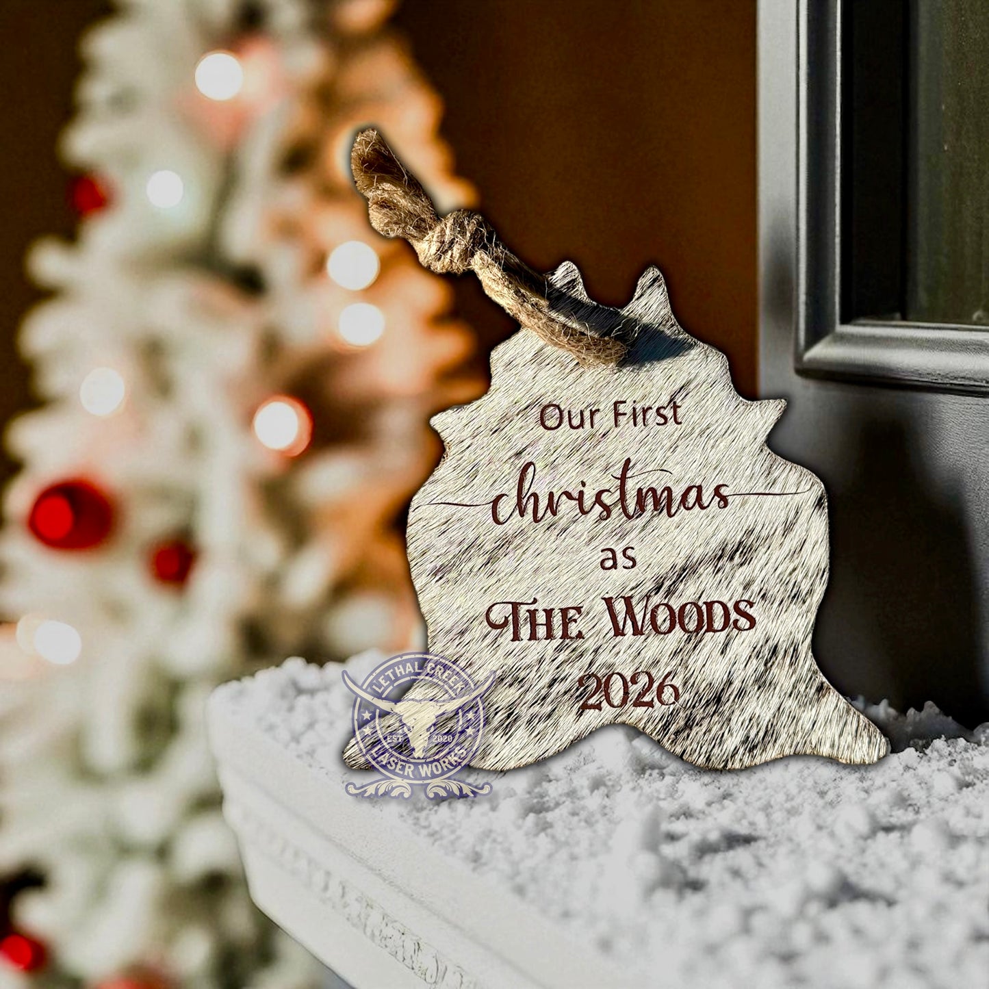 CUSTOM COWHIDE COLOR PRINTED ORNAMENTS