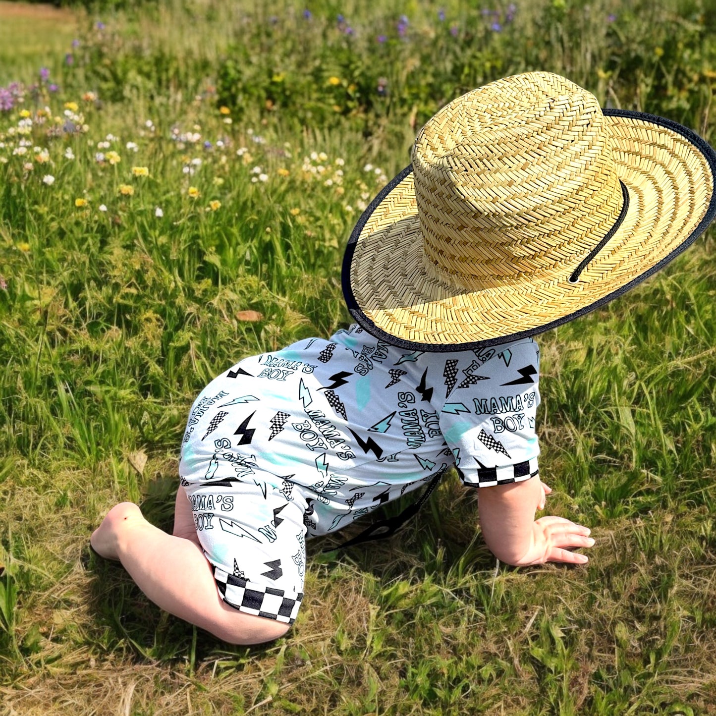 INFANT STRAW HAT CUSTOMIZED WITH PATCH