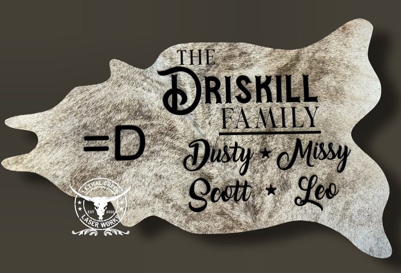 3ft CUSTOM COWHIDE