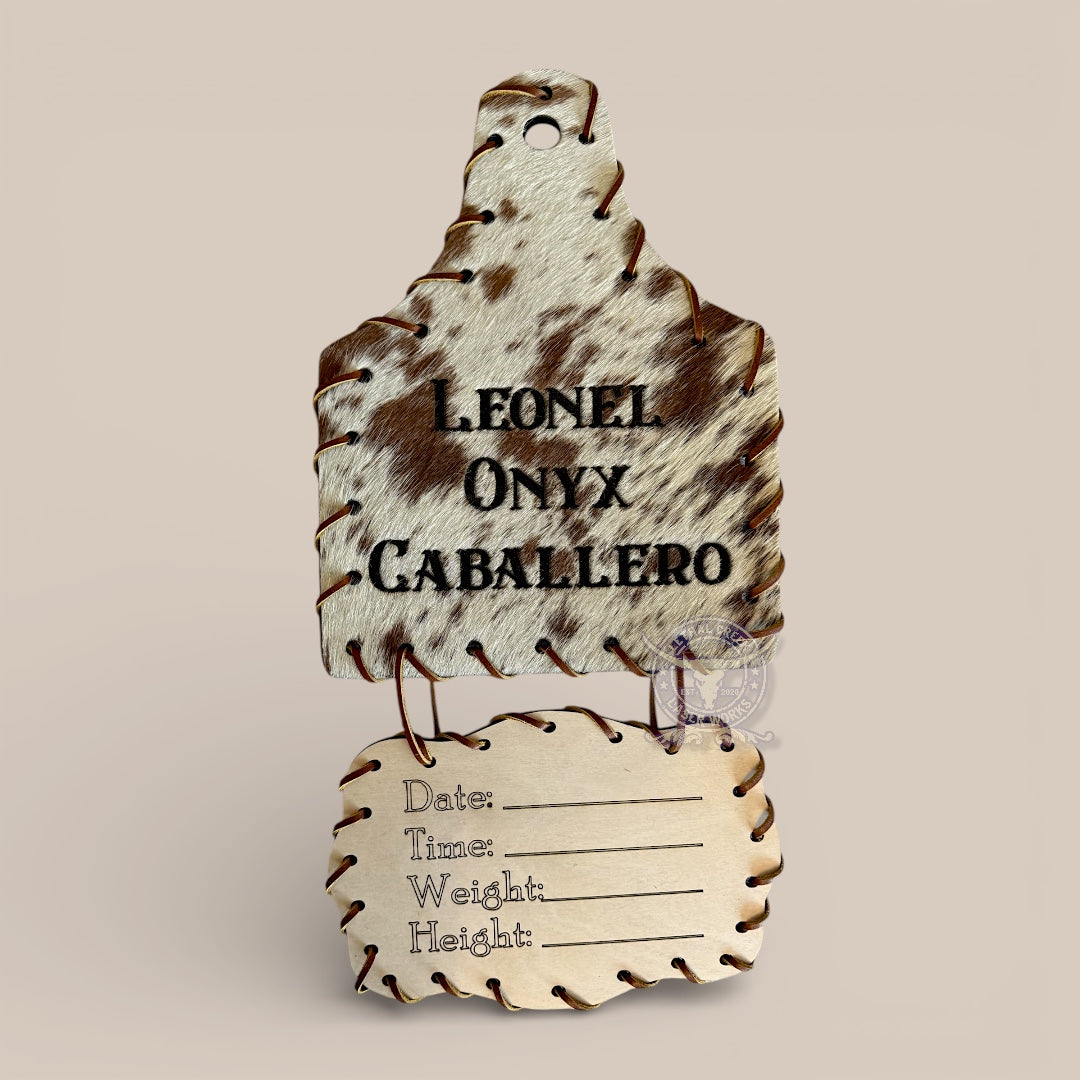Cowhide Announcement Tag