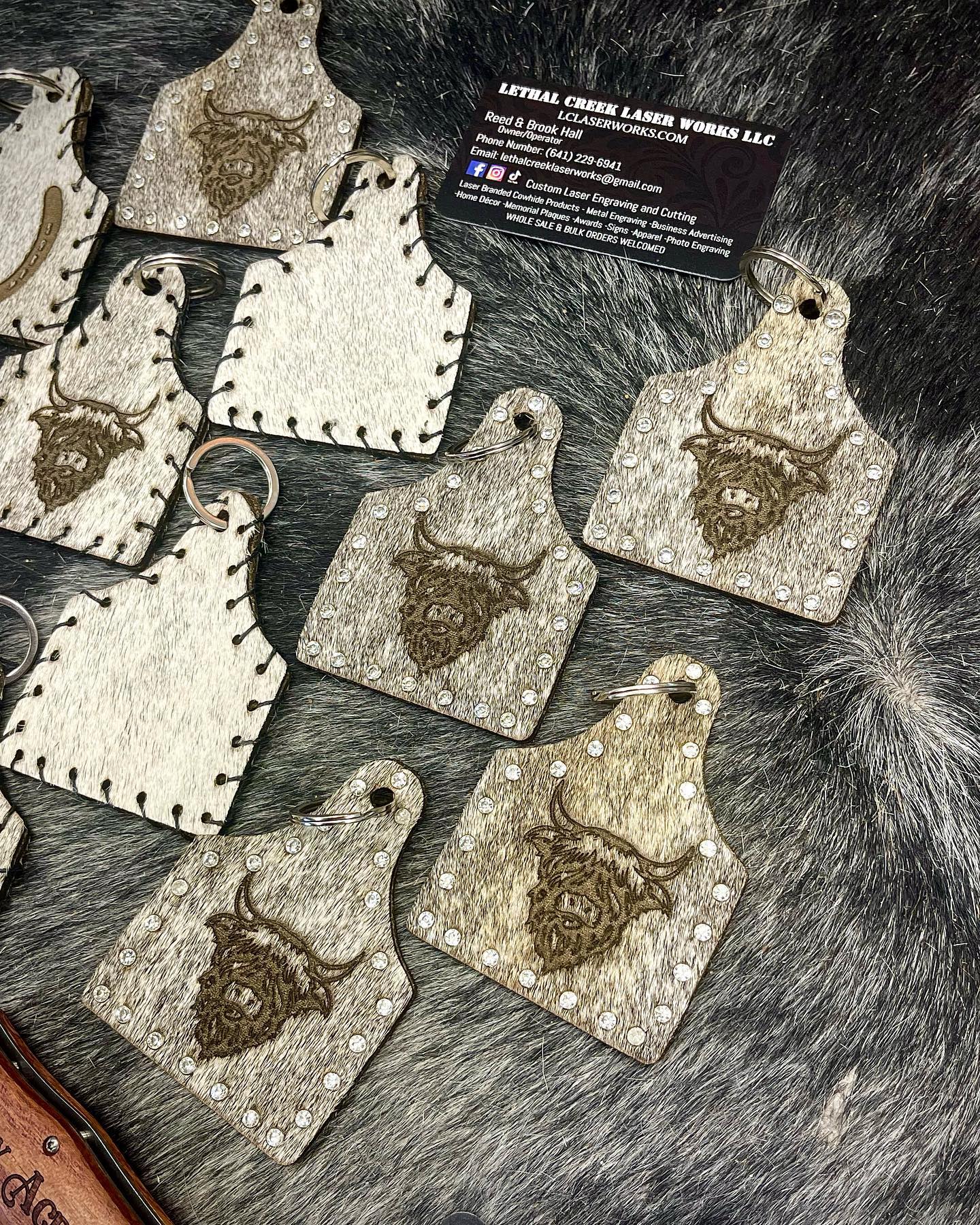 Get Branded Cowhide Bag Tag (Highland)