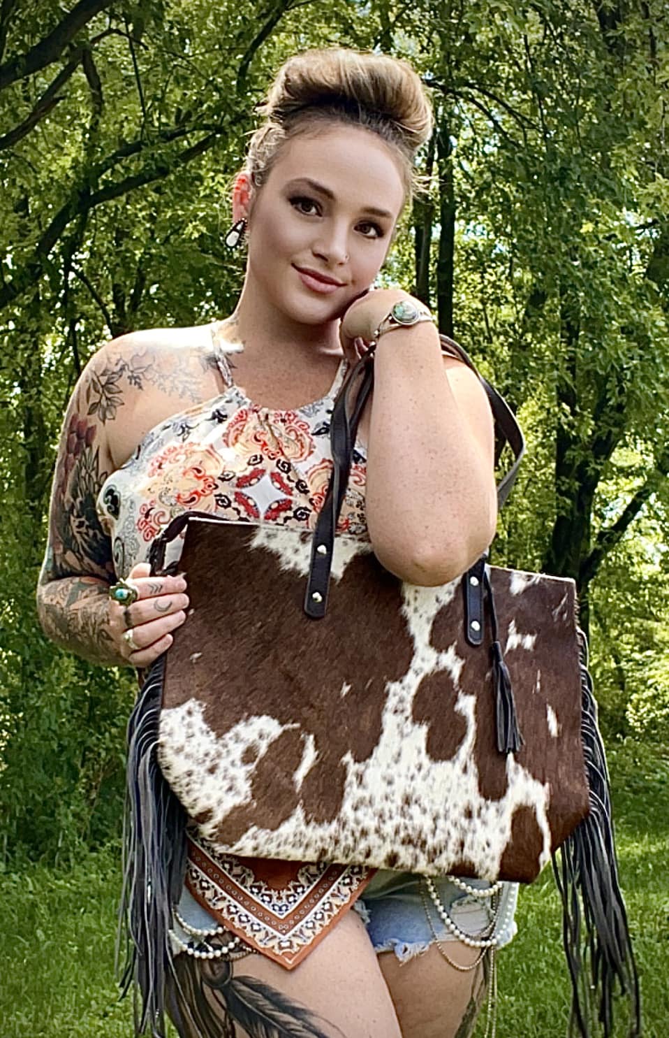 Cowhide Tote Bag