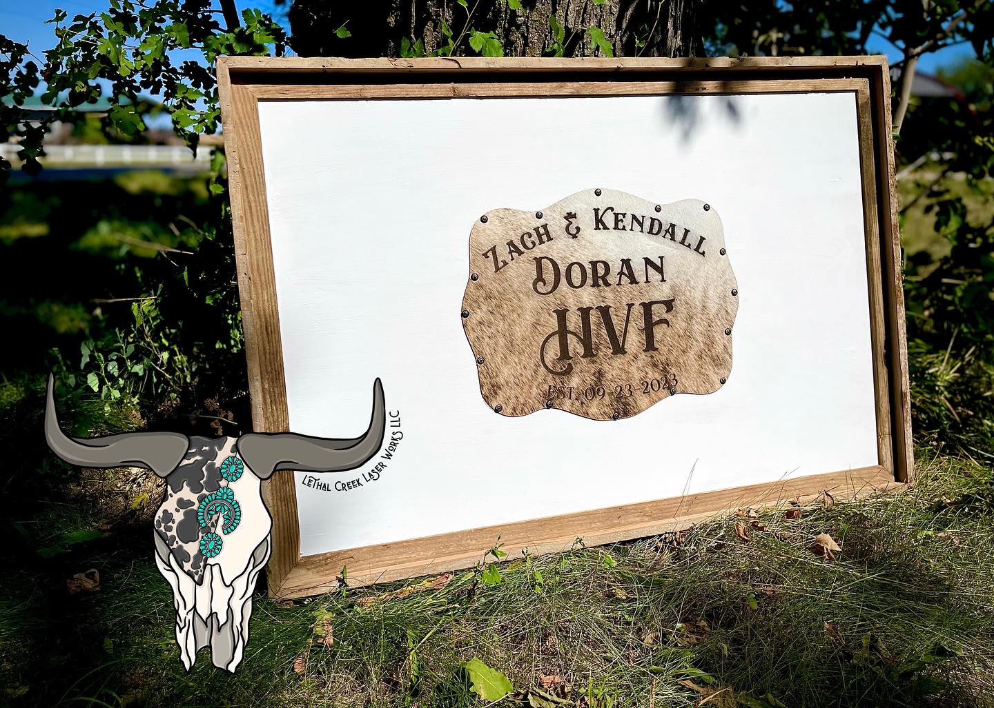 Get Branded Cowhide Guest Board Frame