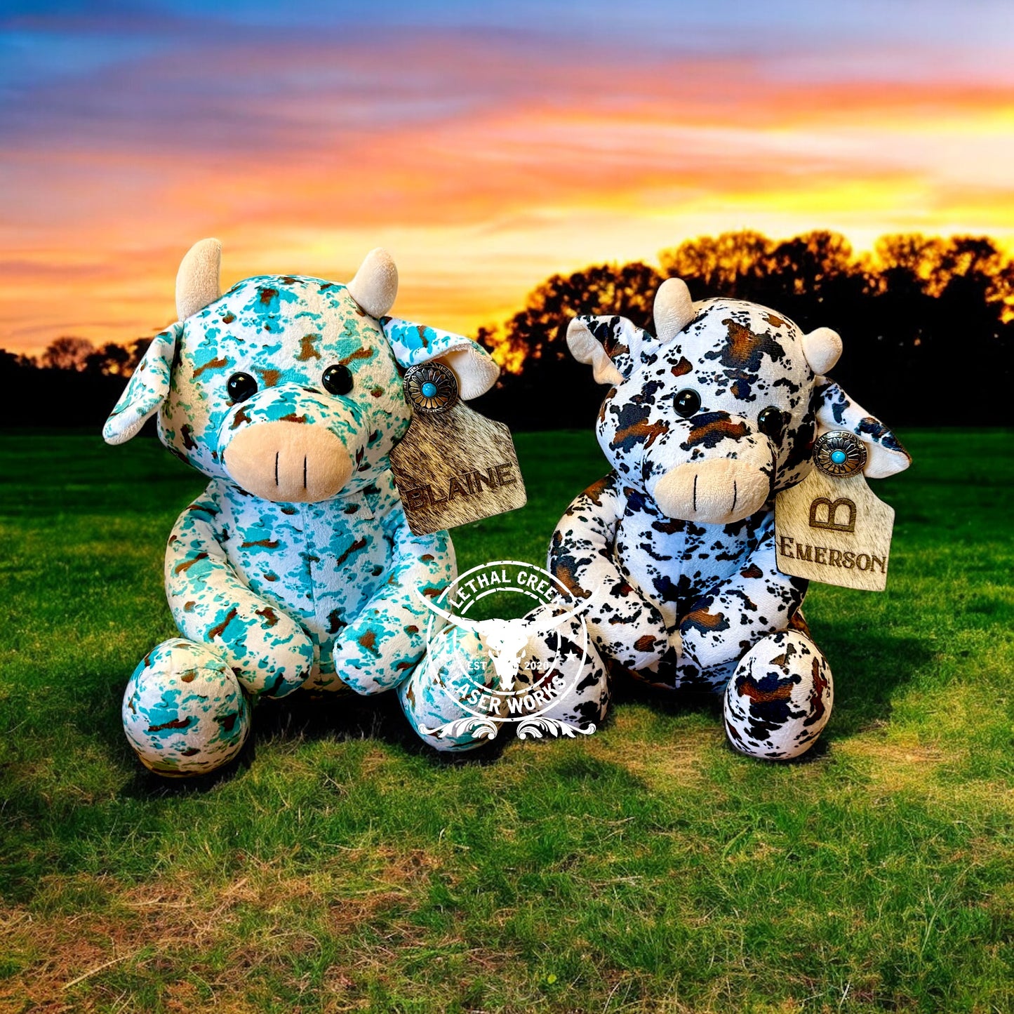 Cow Plushie with Custom Ear Tag