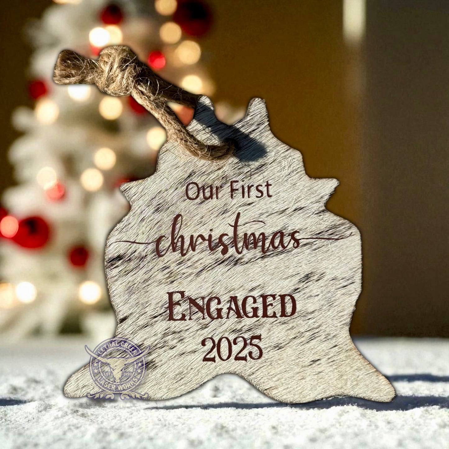 CUSTOM COWHIDE COLOR PRINTED ORNAMENTS