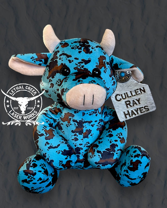 Cow Plushie with Custom Ear Tag