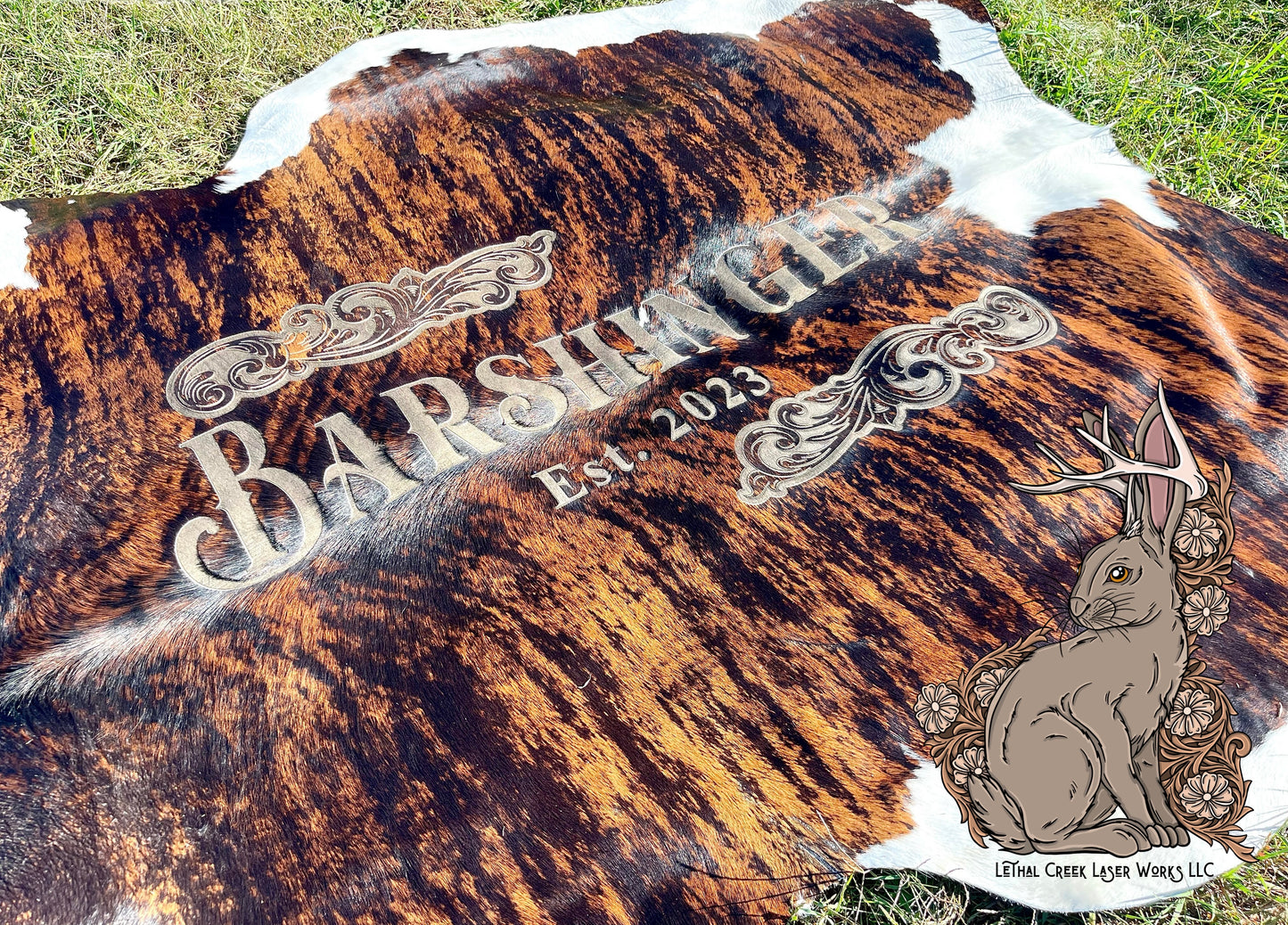 GET BRANDED BROWN BRINDLE COWHIDE