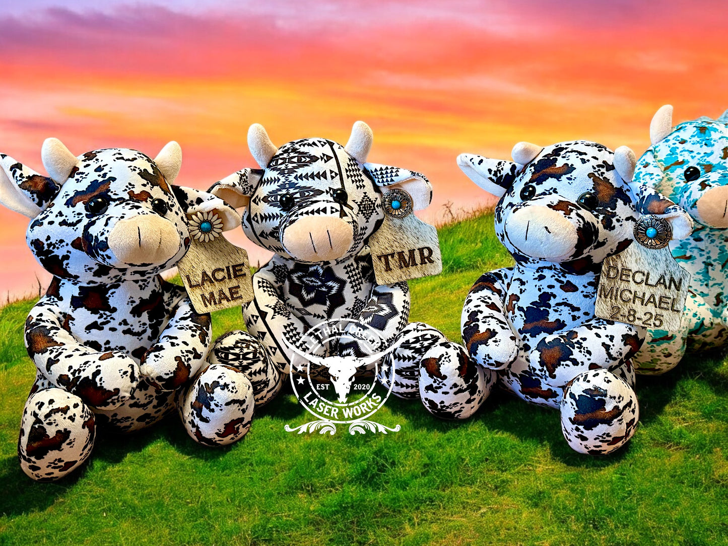 Cow Plushie with Custom Ear Tag