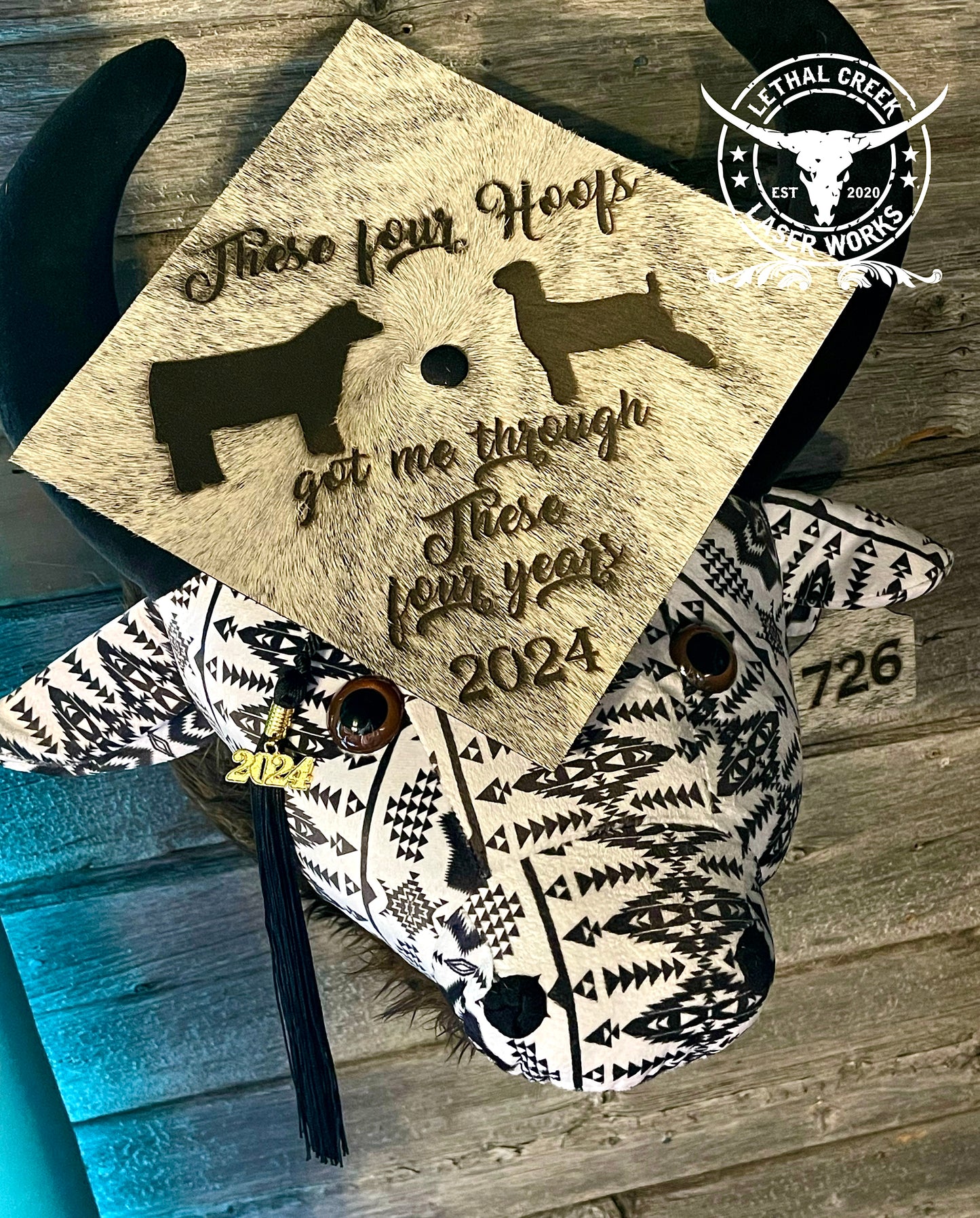 COWHIDE GRADUATION CAP COVER