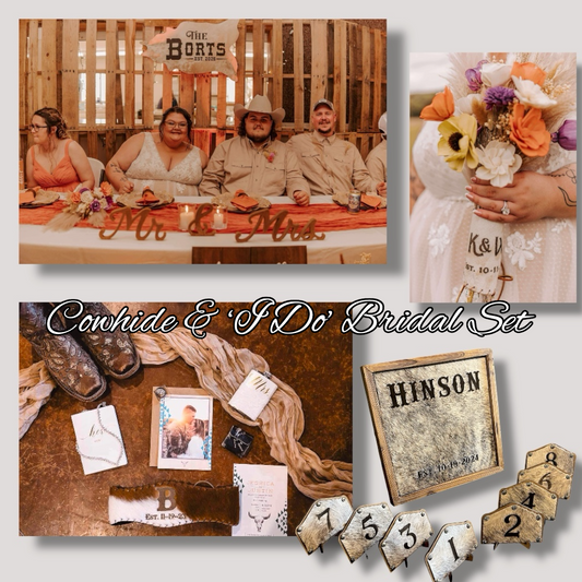 Cowhide and “I Do” Bridal Set