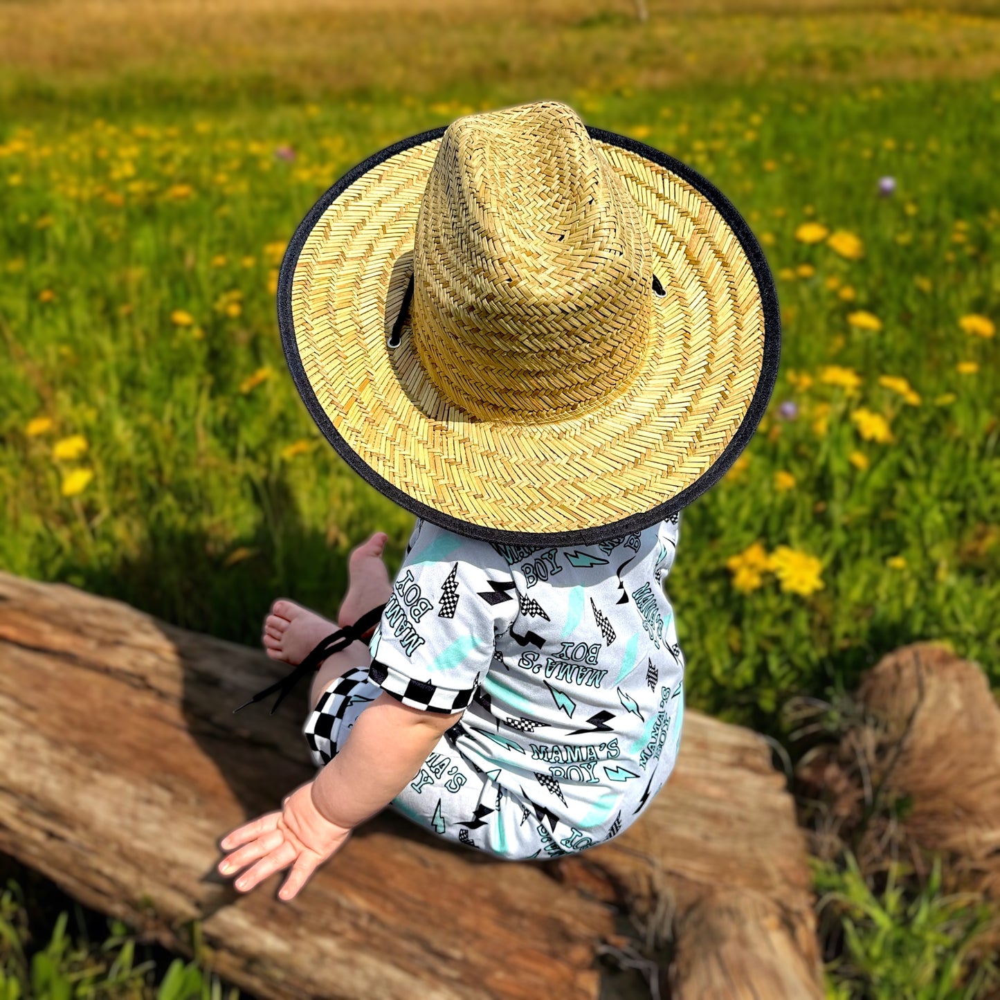 INFANT STRAW HAT CUSTOMIZED WITH PATCH