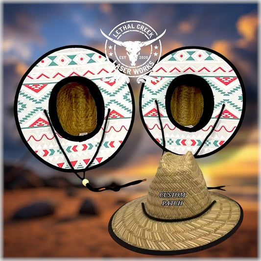 INFANT STRAW HAT CUSTOMIZED WITH PATCH