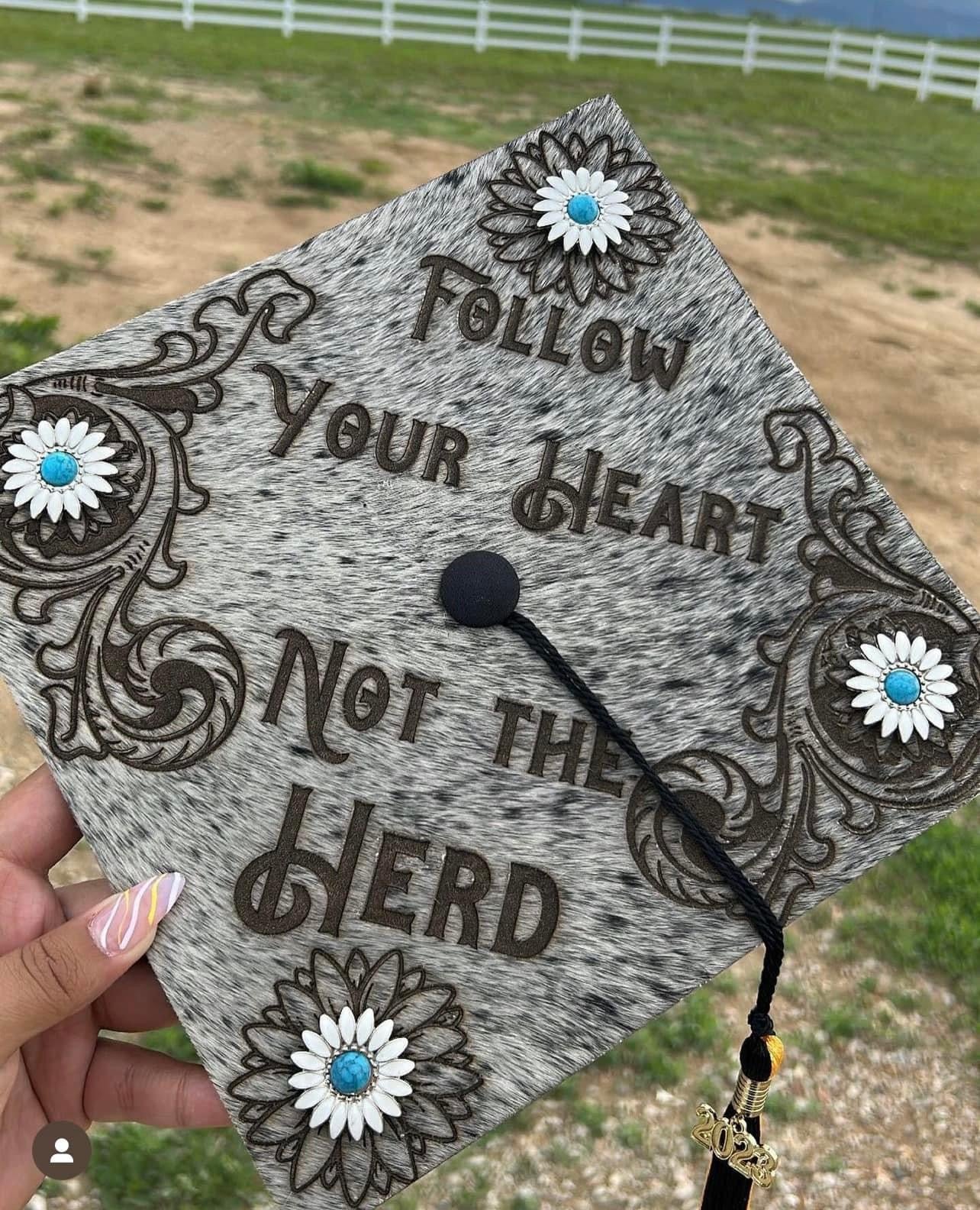 FULLY CUSTOM COWHIDE GRAD CAP COVERS