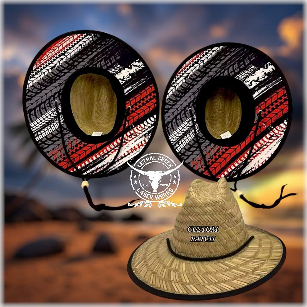 YOUTH SIZE STRAW HAT CUSTOMIZED WITH PATCH