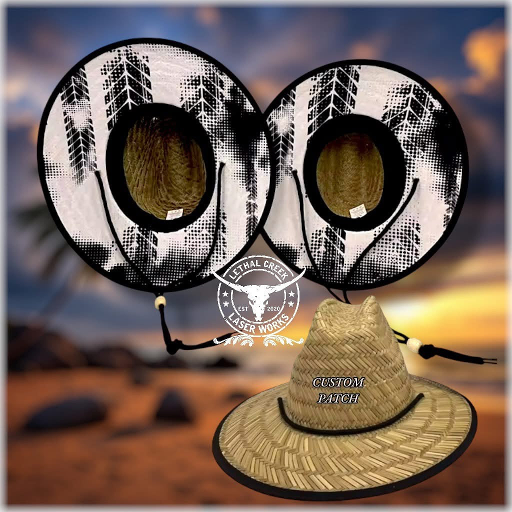 YOUTH SIZE STRAW HATS CUSTOMIZED WITH PATCH