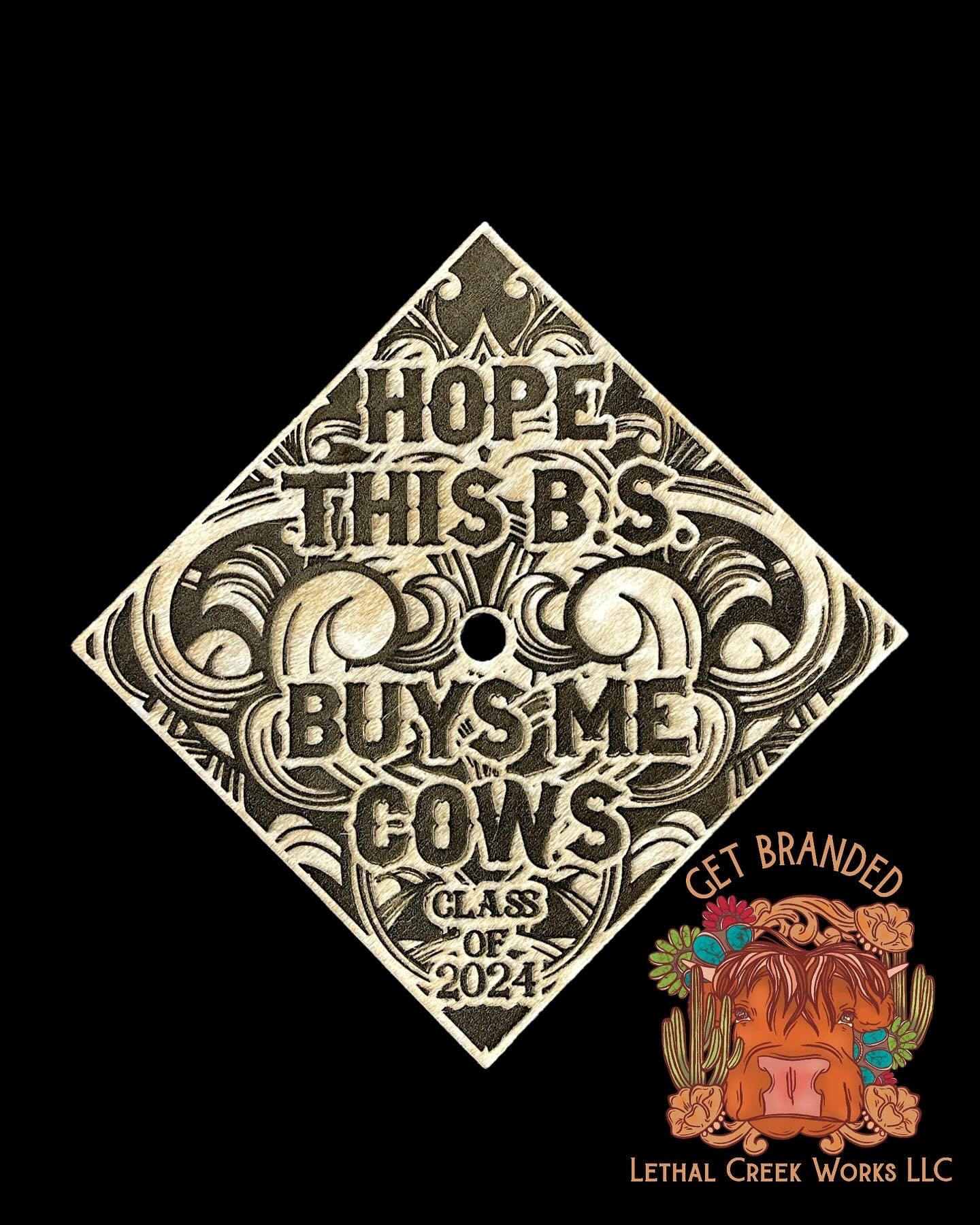 COWHIDE GRADUATION CAP COVER