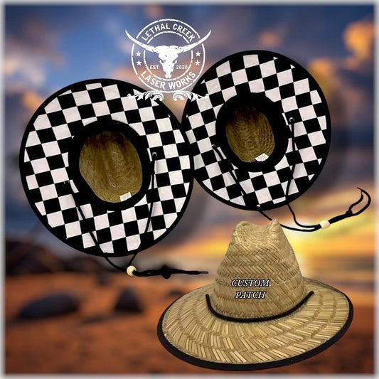 YOUTH SIZE STRAW HAT CUSTOMIZED WITH PATCH