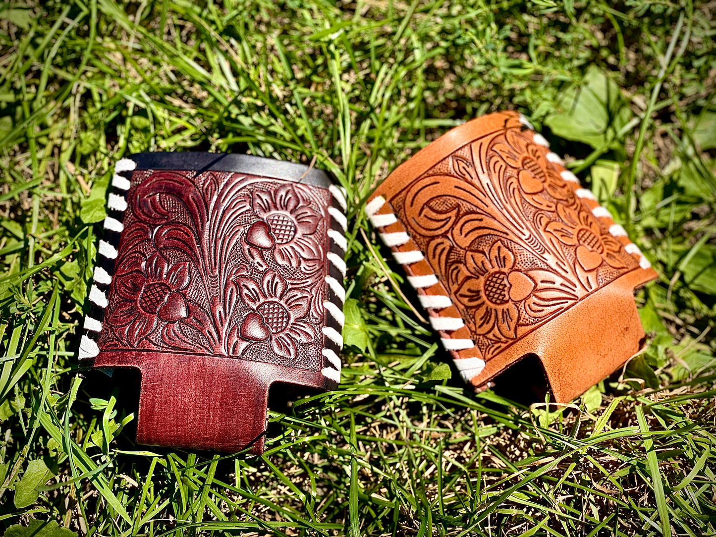 Tan Leather Koozies